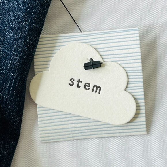 Stem Denim Dress Girls Size 8 Flutter Sleeve Dark Wash - Picture 8 of 10